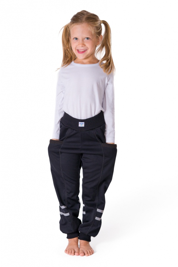 Detské softshellové nohavice čierne (9990)